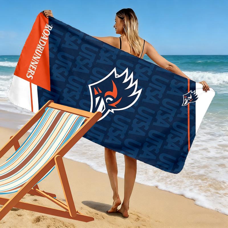 UTSA Roadrunners Print Beach Towel, Large Soft Quick Dry Towel for Beach Camping Swimming