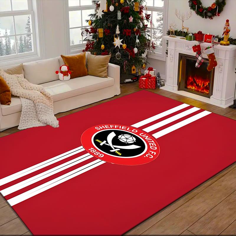 1PC She-ffield Fc Crest Rug Game Carpet, Floor Mat for Bedroom Living Room Entryway Rug, Home Decor Idea Gift for Christmas birthday