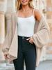 Women's Chunky Knit Cardigan Oversized Open Front Long Lantern Sleeve Cozy Sweater Coat