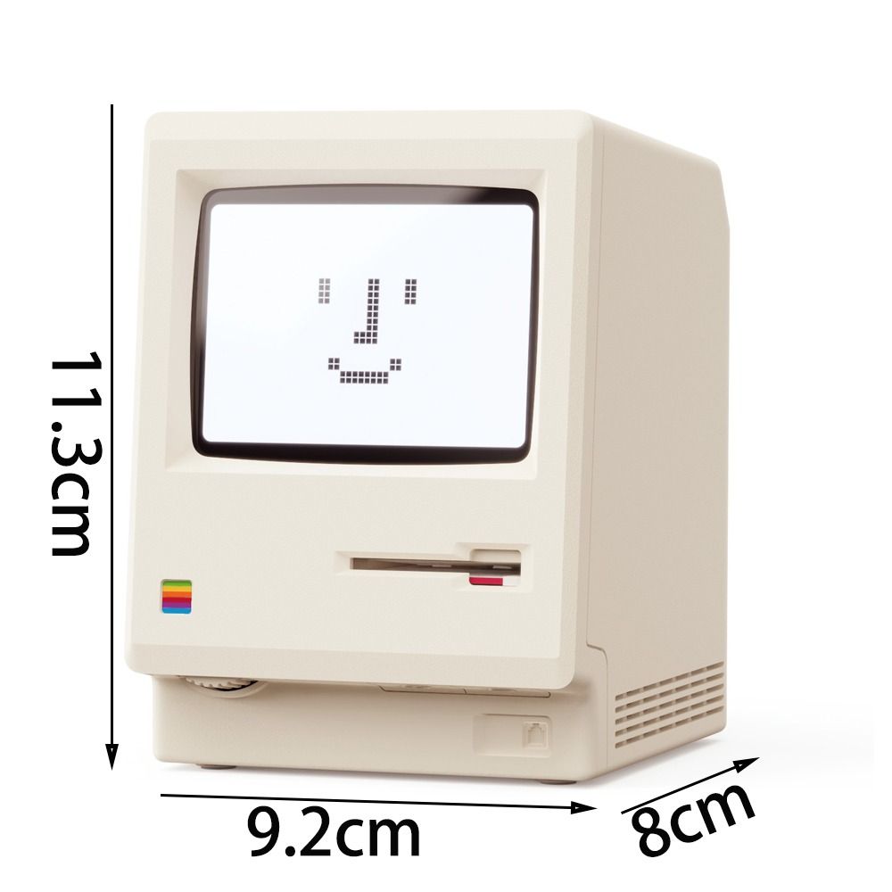 Adjustable Brightness Retro MacLock Clock Computer-Inspired Desk Clocks Gifts Pixel Alarm Clocks