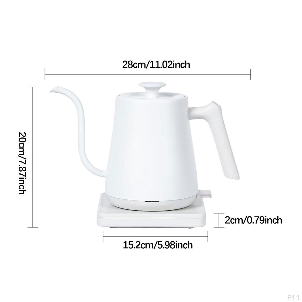 Electric Kettle Stainless Steel for Brew Tea Boil Water Pour Over Coffee Black Wood Grain