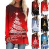 Футболка из рождественской серии 2024 года, женская футболка с круглым вырезом и длинными рукавами с 3D-принтом на весну и осень