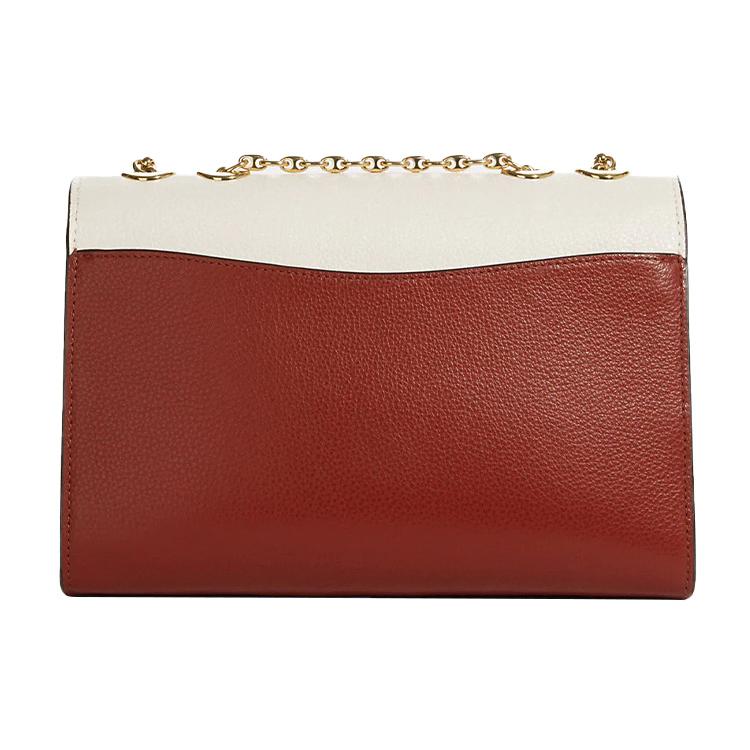 New COACH Lane Cow Leather Handbags Shoulder Bag Crossbody Bag Medium Size Women's Light Khaki & White C8207-IMLOT