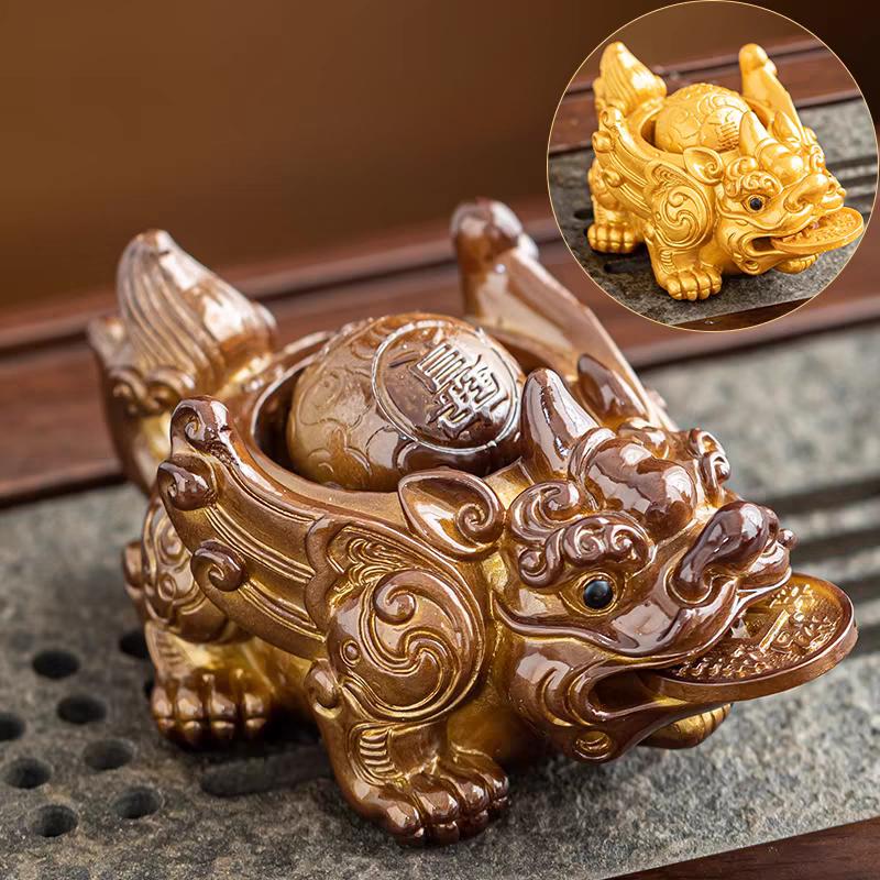Украшение для домашних животных PIxiu Tea, меняющее цвет, удача для воды PIxiu Tea, украшение для домашнего стола, простая креативная резиновая чайная посуда