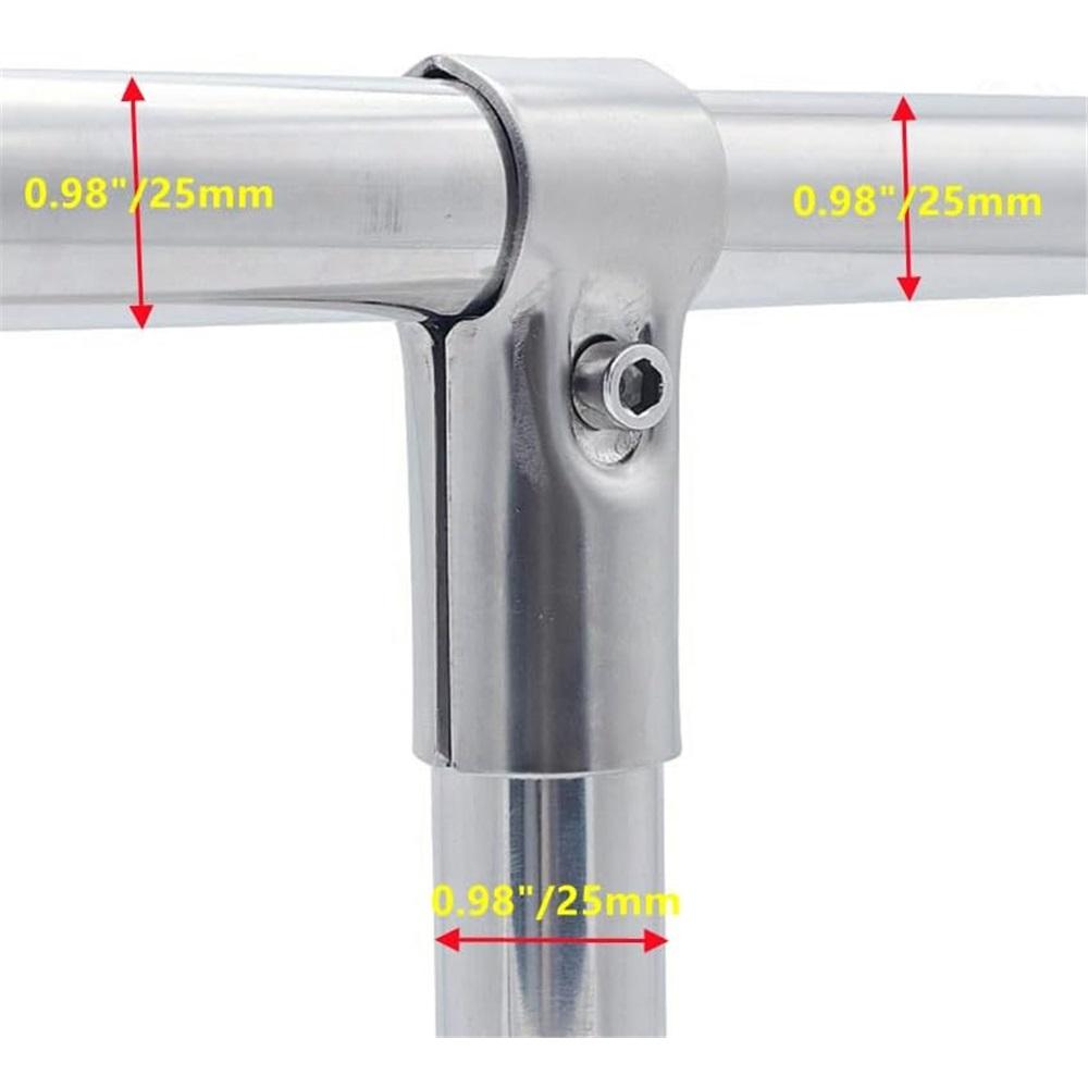 6 комплектов Т-образных зажимов, нержавеющая сталь, серебристый, трубные зажимы, внешний диаметр 1", 25 мм