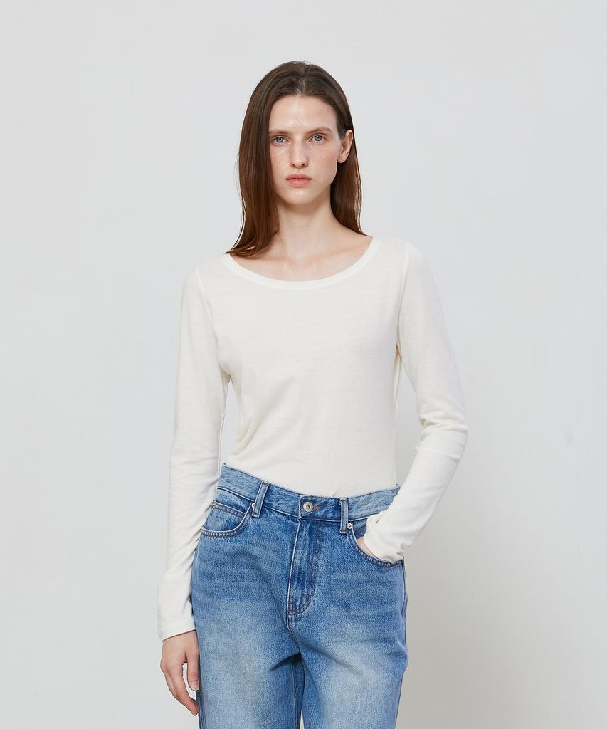 NOTIA Soft Wide Neck T-Shirts - Ivory