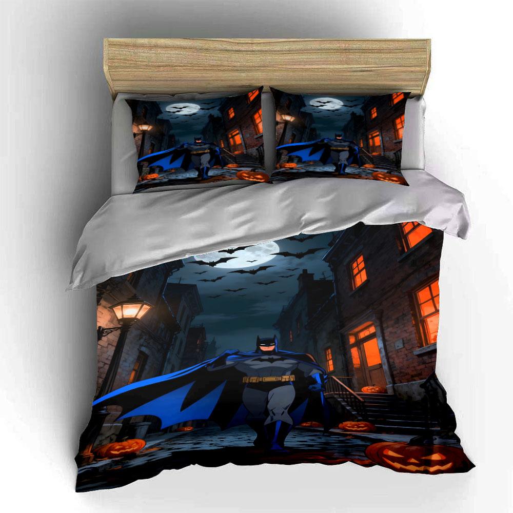 Moonlit Batman and pumpkins. Bedding sets Duvet cover sets Duvet covers Pillowcases(1 * Duvet Cover 2 * Pillowcases without duvet insert)