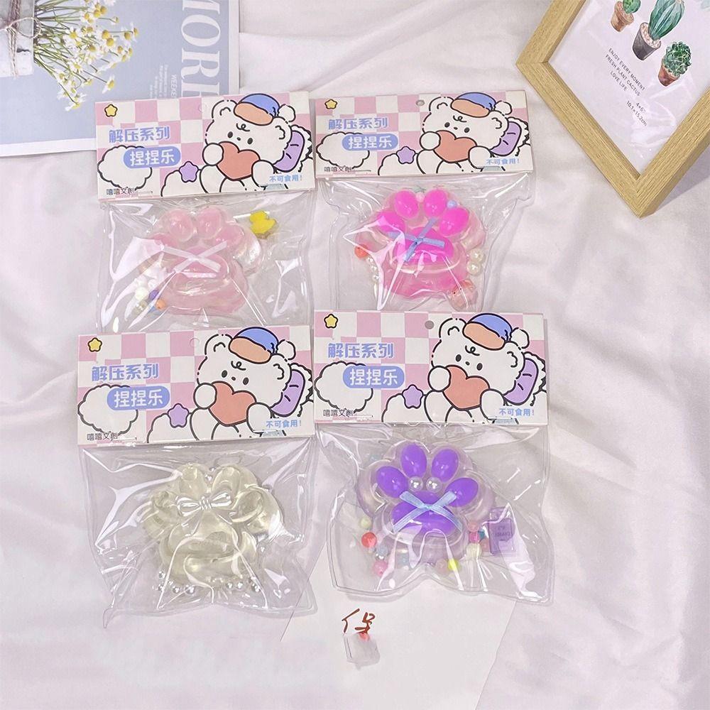 Pearl Squeeze Cat Paw Прозрачная кошачья лапка Щипковая игрушка Забавная кошачья лапка Медленный отскок Игрушка для детей