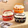 1600ml Cartoon Double Layer Lunch Box Leakproof Food Box Food Warmer Container  School Office Lunch