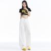 White Tennis Wide-leg Jeans for Women In Summer Thin High Waist Drape Slim Pear-shaped Body Straight Ice Silk Pants