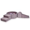 Foam Playground with Pool 90x30 Corduroy Lavender 200 Balls: Transparent, Pearl, Silver, Powder Pink, Heather