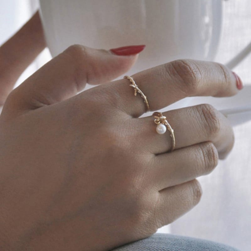 NJ JEWELRY Кольцо Ветвь Бутон (14к/18к)