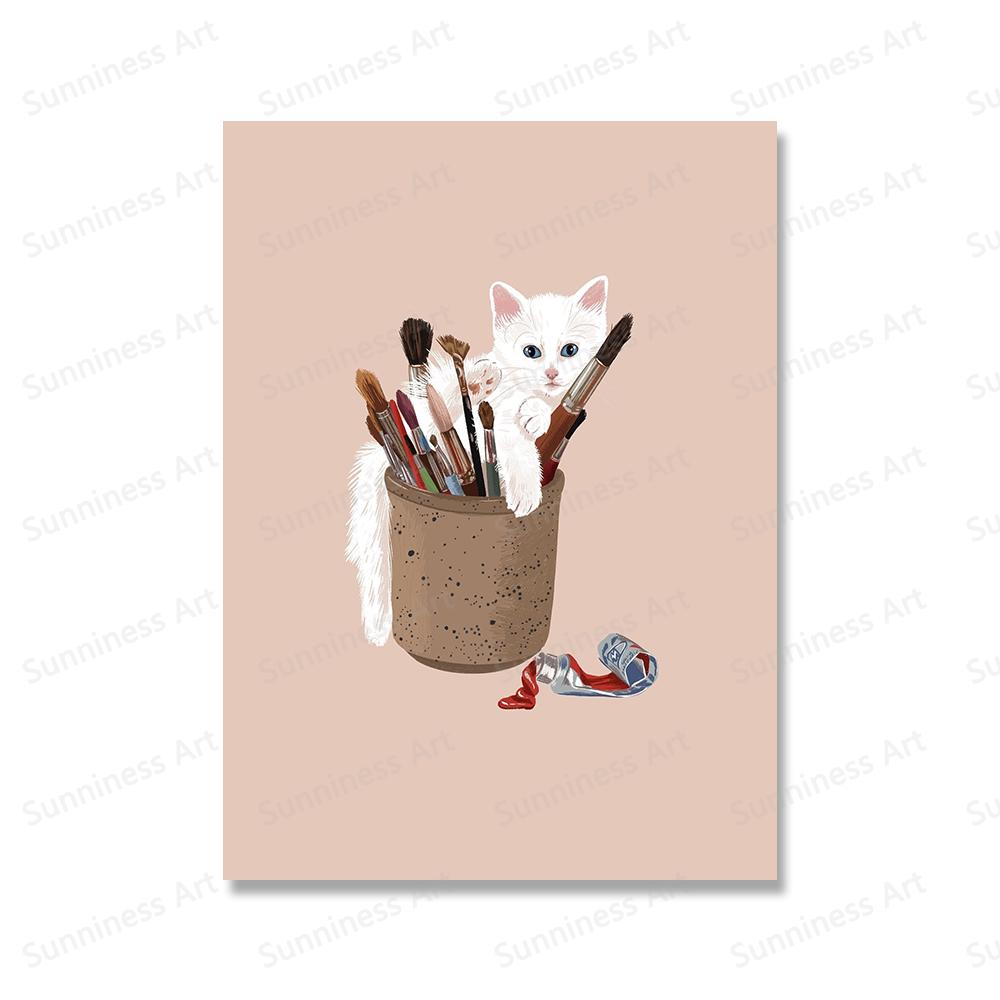 Забавный кот со вкусом шампанского, ленивое лето, холст, картина для любовника кошек, подарки, кухонная настенная художественная картина для гостиной, домашний декор, постер