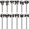 24pcs Food Grade Bows Paper Straw DIY Party Straw Disposable Drinking Straw  Wedding Party Supplies