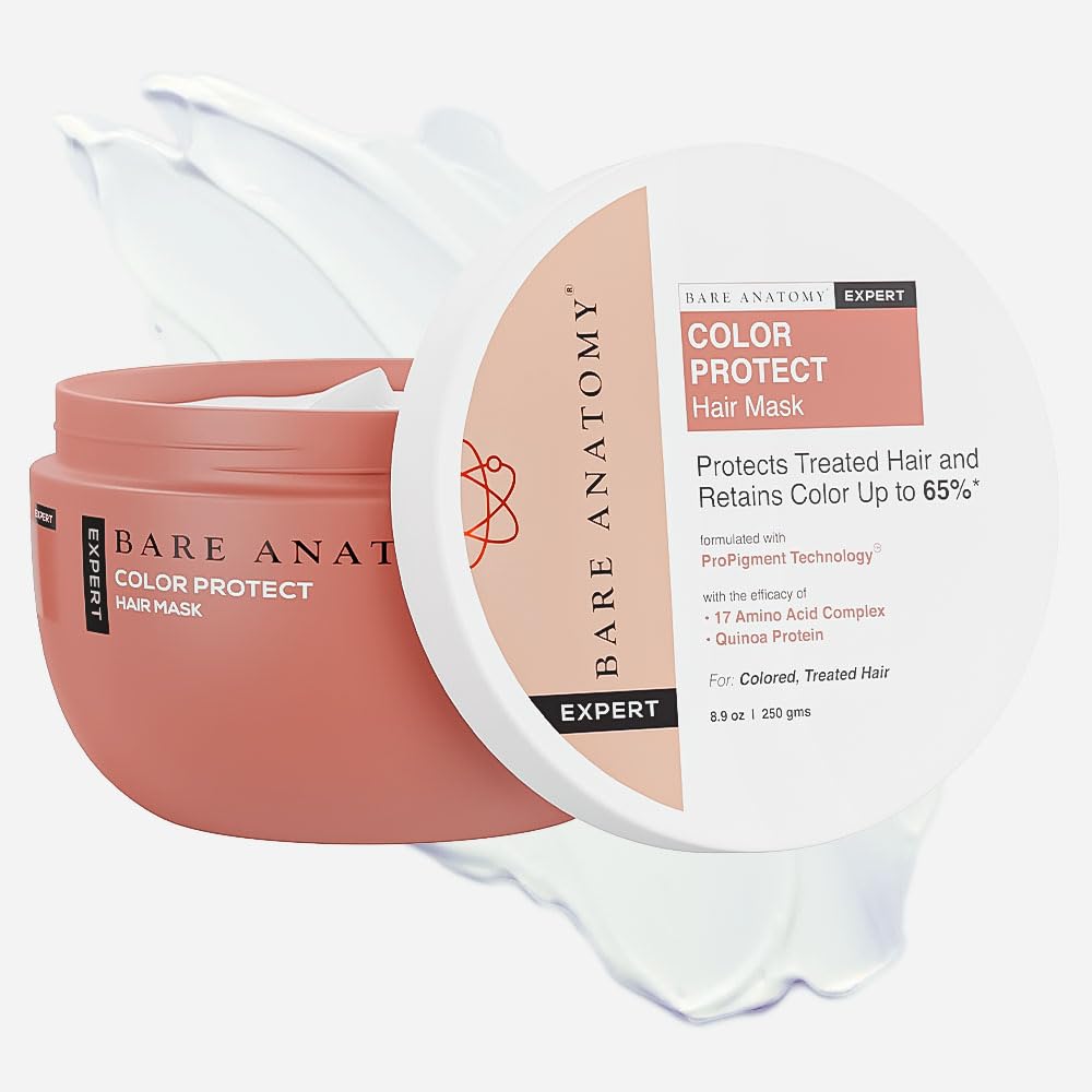 Маска для волос Bare Anatomy Colour Protect | Сохраняет цвет до 8 недель | С комплексом аминокислот и протеином киноа для окрашенных и поврежденных волос | Для Dr
