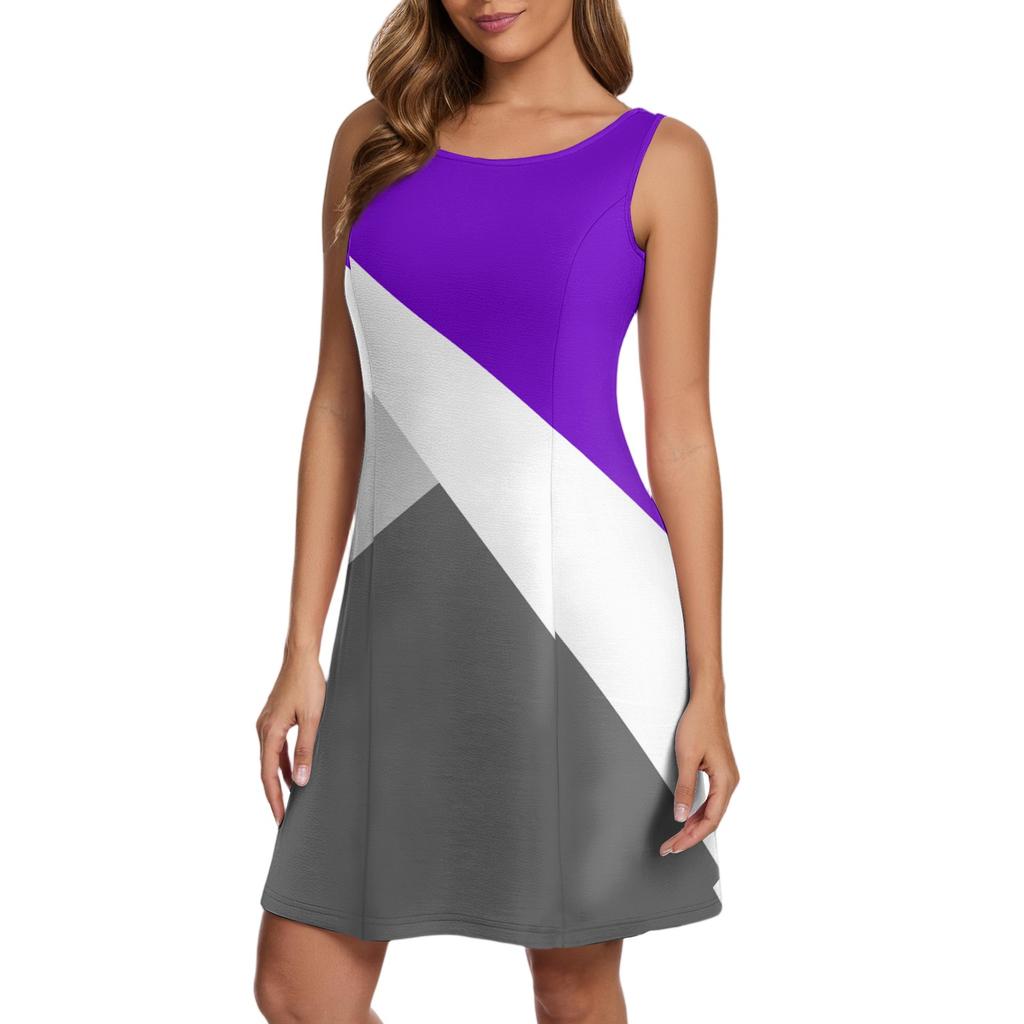 Женское повседневное модное платье-жилет с геометрическим принтом