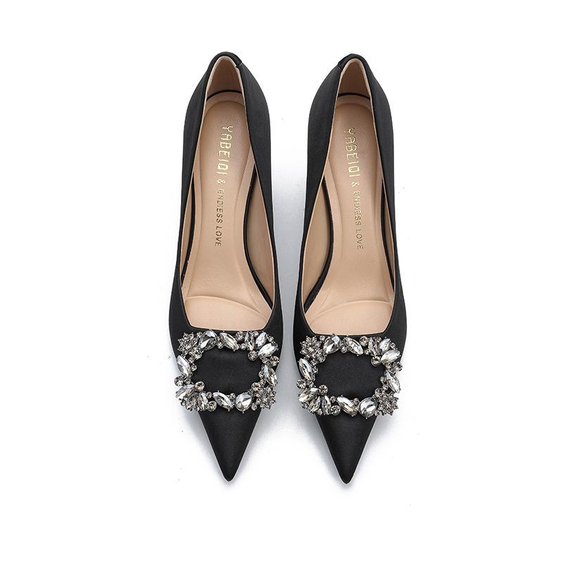 Черные женские туфли на высоком каблуке, профессиональные шпильки, новинка осени и зимы 2025 года, темпераментные замшевые туфли-лодочки с острым носком и каблуком-рюмочкой для работы