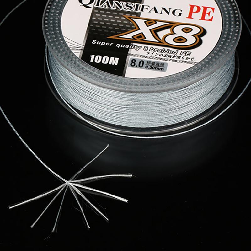 100М 8 Прядей Плетеный ПЭ Рыболовный Шнур Мультифиламентная Прочная Леска Долговечная Леска для Путешествий Морской/Ручьевой Рыбалки