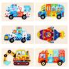 Rocket Ambulance Early Education Toy Kids Wooden Puzzle Toy Vehicle Jigsaw Intelligence Game Puzzle