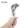 White Metal Snake Cobra Head Wooden Fashion Stick Decorative Cospaly Party Wood Walking Cane Halloween Mace Wand Crosier 93cm