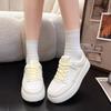New Summer Breathable Mesh Heightening Little White Shoes Women's Shoes Lace-up Casual Board Shoes Sports Shoes