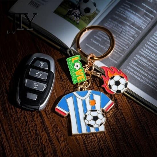 Colorful Enamel Keychain Football Peripheral Keychain, Jersey with Durable Metal Keyring Color, Lightweight Portable Sports Fan Accessory