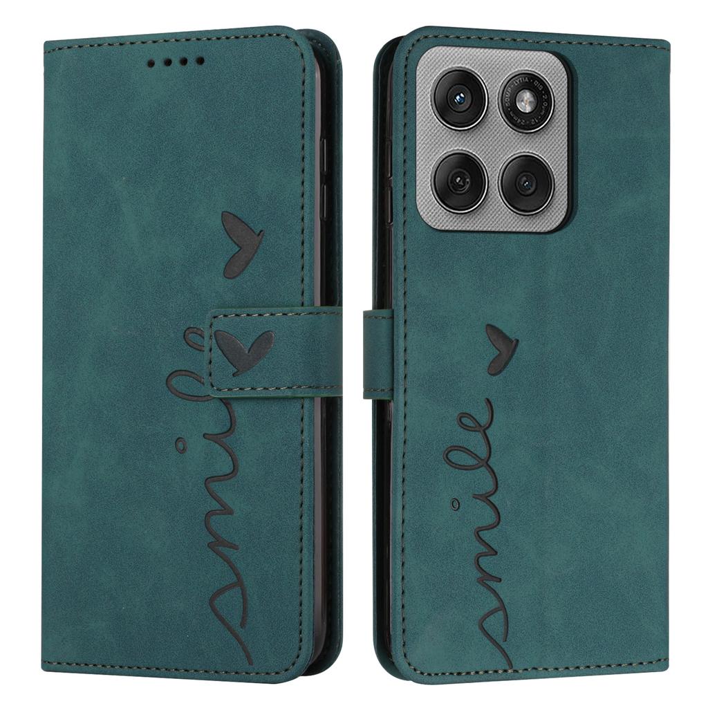 For Motorola Edge 60 Pro 5G Stand Case PU Leather Phone Cover Imprinted Heart Pattern