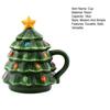 Christmas Tree Mug 16oz, Nostalgic Themed Lidded Tumbler for Coffee Hot Drinks Holiday Gift for Kids Friends Home Office Use