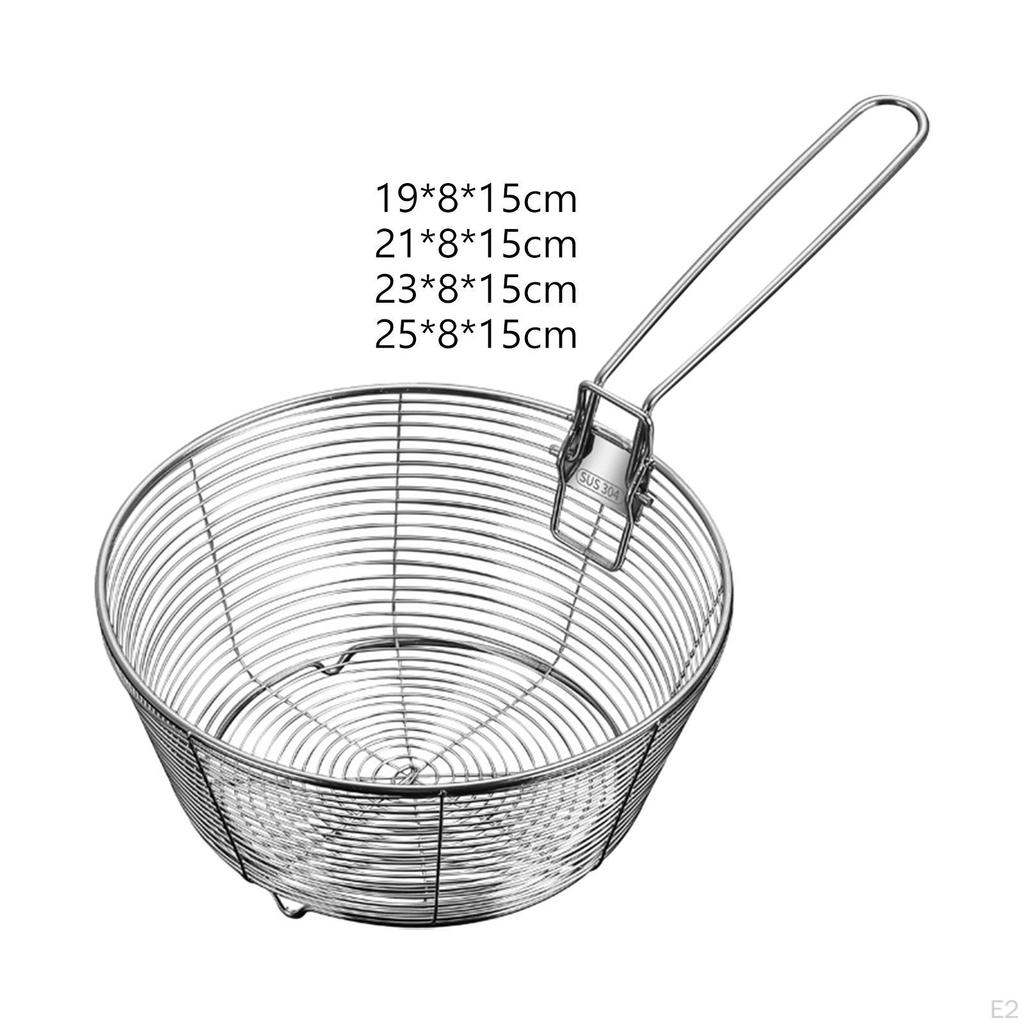 Food Strainer Mesh Skimmer Wire Sieve Noodle Colander Frying Basket for Kitchen Utensil Noodles