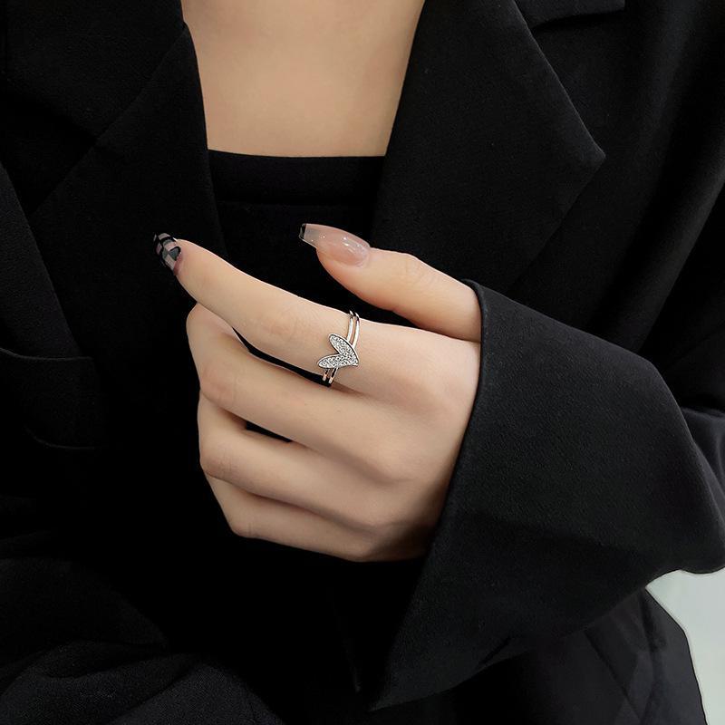 Корейское регулируемое кольцо с кристаллом циркония и жемчугом для женщин