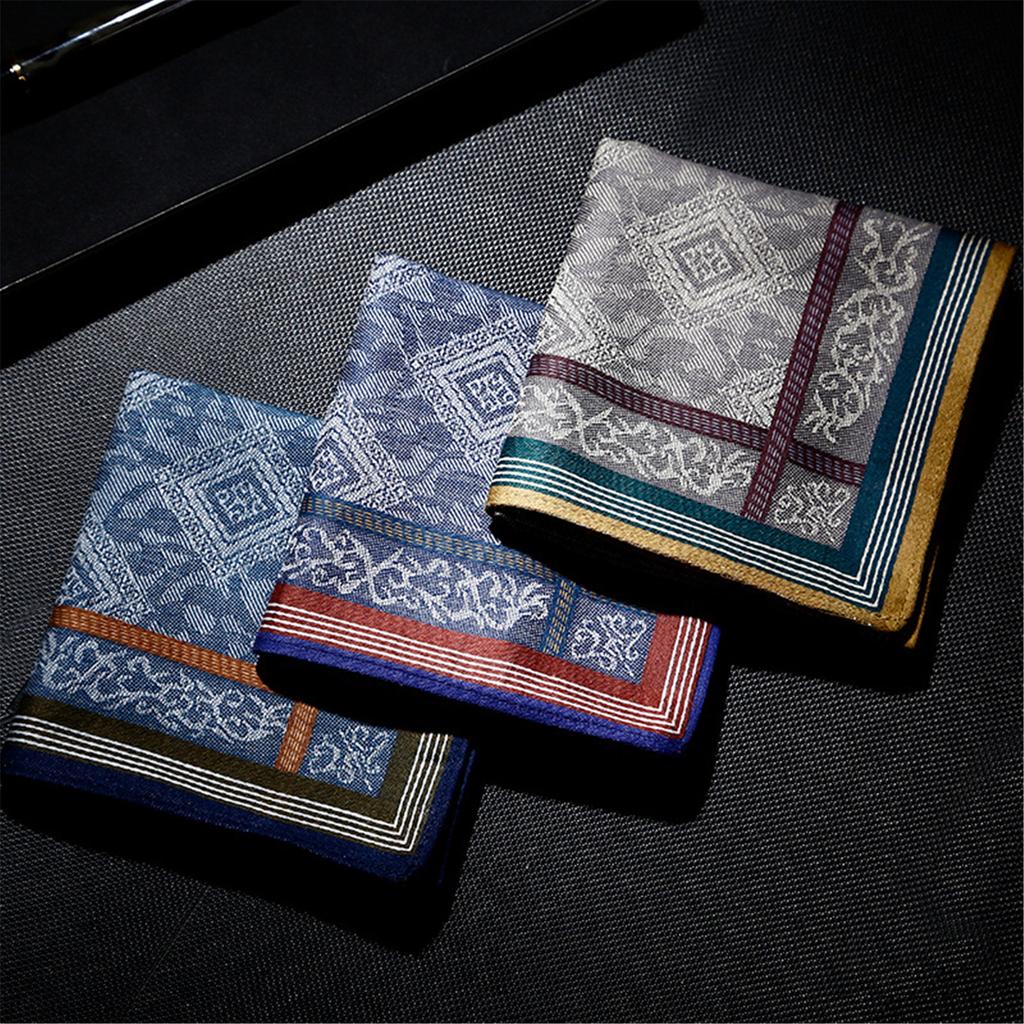 Men's Handkerchief Soft and Breathable Cotton Handkerchiefs Exquisite Pattern Sweat-absorbent