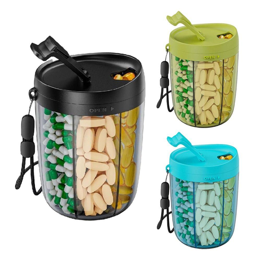 Plastic Pill Dispenser Wide Opening Pill Container New Pill Storage Bottle for Travel Use