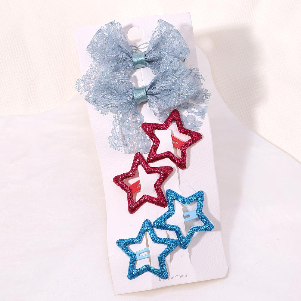 Детский набор свежих заколок для волос Цветочный принт Милые заколки-бабочки Детские зажимы для челки BB Аксессуары для девочек Головные уборы