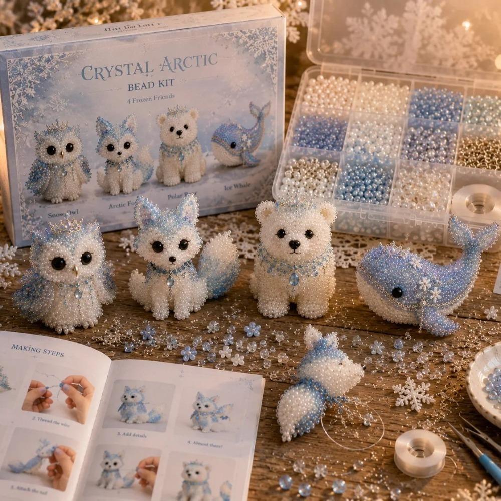 Animal Shape 3D Beaded Animal Kit Tiny Beads DIY Bead Craft Kit Handmade Bead Art Kit Home Decor