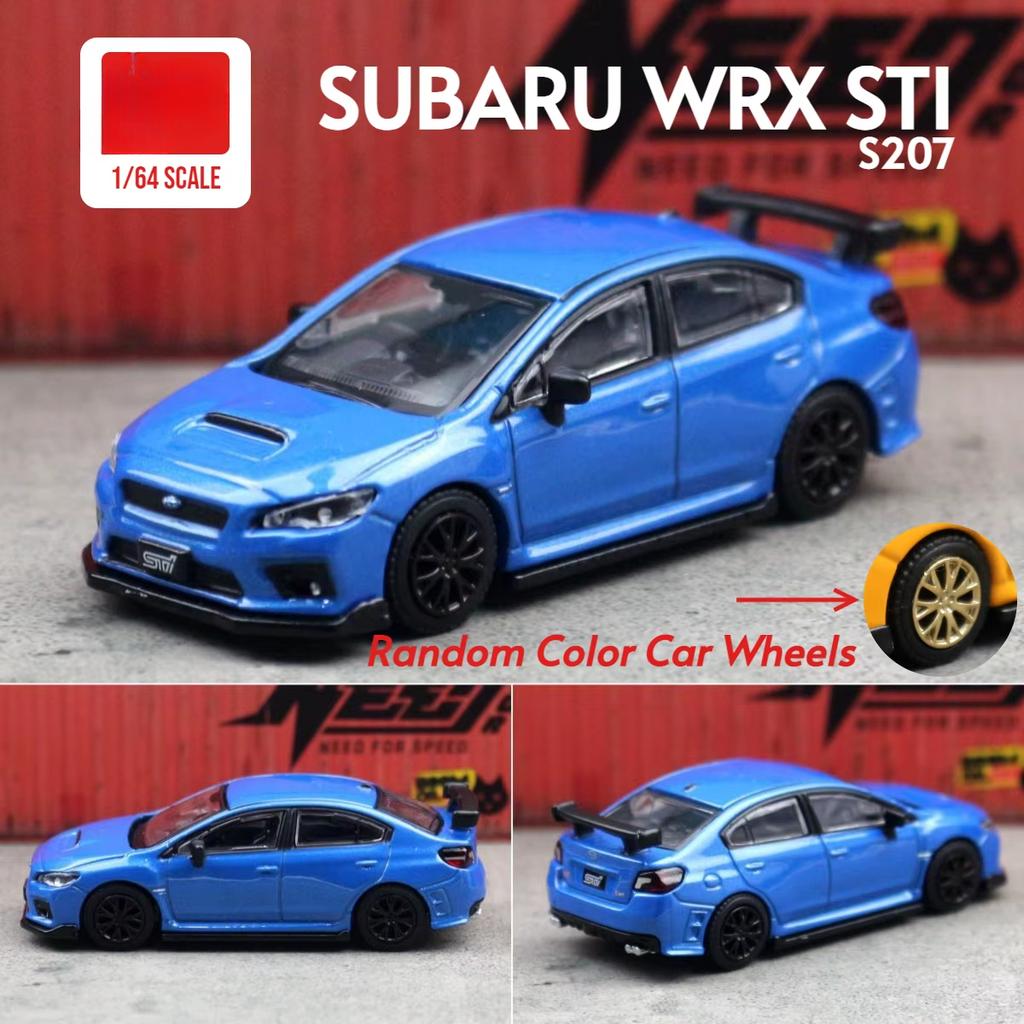 1/64 Subaru STI WRX Super Racing Toy Car JKM JDM Миниатюрная модель литого под давлением автомобиля из металлического сплава Бесплатные колеса Коллекция Подарков