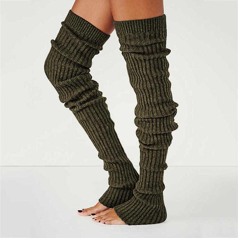Winter Long Warm Leg Warmers Knitting Knee High Socks Girl Boot Topper Sock Skinny Stockings Lolita Knitted Crochet Long Socks