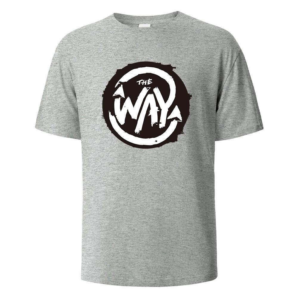 Мужская футболка с принтом The Way Streetwear 100% Хлопок Топы для мужчин и женщин Летние дышащие с коротким рукавом Повседневные базовые футболки с круглым вырезом