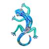 Metal Gecko Wall Decor Wall-mounted Colorful Gecko Figurine Wall Art Gecko Decoration for Garden Indoor Outdoor Decor Housewarming Gift