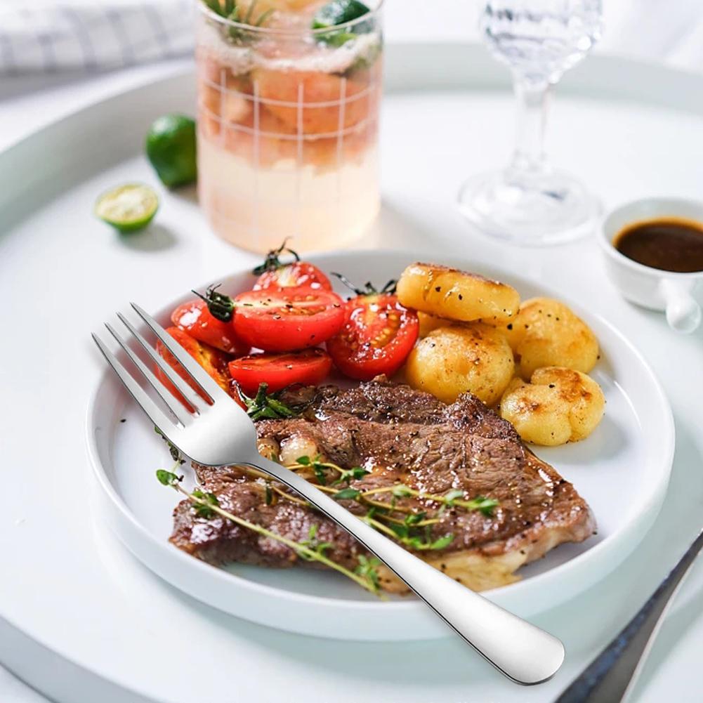 1pcs Plastic Cutlery Set Crystal Clear Cutlery-set Stainless Steel Dinner Fork  Birthday Party Household