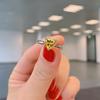 Цветное Сокровище Ювелирных Изделий Популярный Имитация Бриллианта с Высоким Содержанием Углерода Желтый Бриллиант 8 * 8 Кольцо Сердце Темпераментное Кольцо Украшение