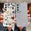 Чехол для телефона с принтом «Разноцветные звезды» для Samsung A57 A37 A17 A56 A36 A16 A55 A35 A15 A54 5G S21 FE S22 S23 S24 Plus S25 S26 Ultra Cover с текстурой кожи