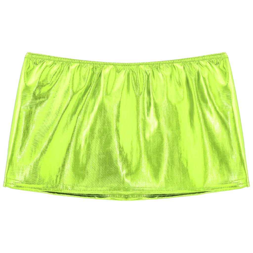 Women's Shiny Metallic Liquid Short Mini Skirt Sexy Bodycon Dress Night Club Party