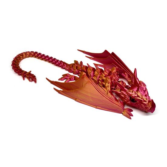 3D Printed Winged Dragon Ornament Flexible Articulated Dragon with Wings Fidget Dragon Toy for Home Office Desk Decor Stress Relief