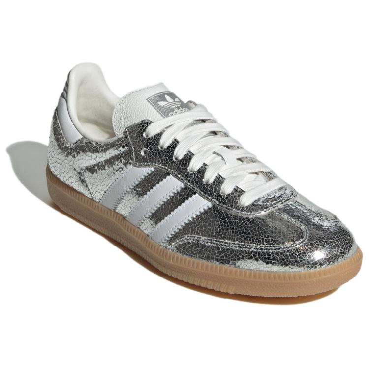 adidas Samba OG Cracked Metallic Pack - Серебристые Женские Кроссовки Серебристо-Металлик Обувь-Белый Основной-Белый JR0035