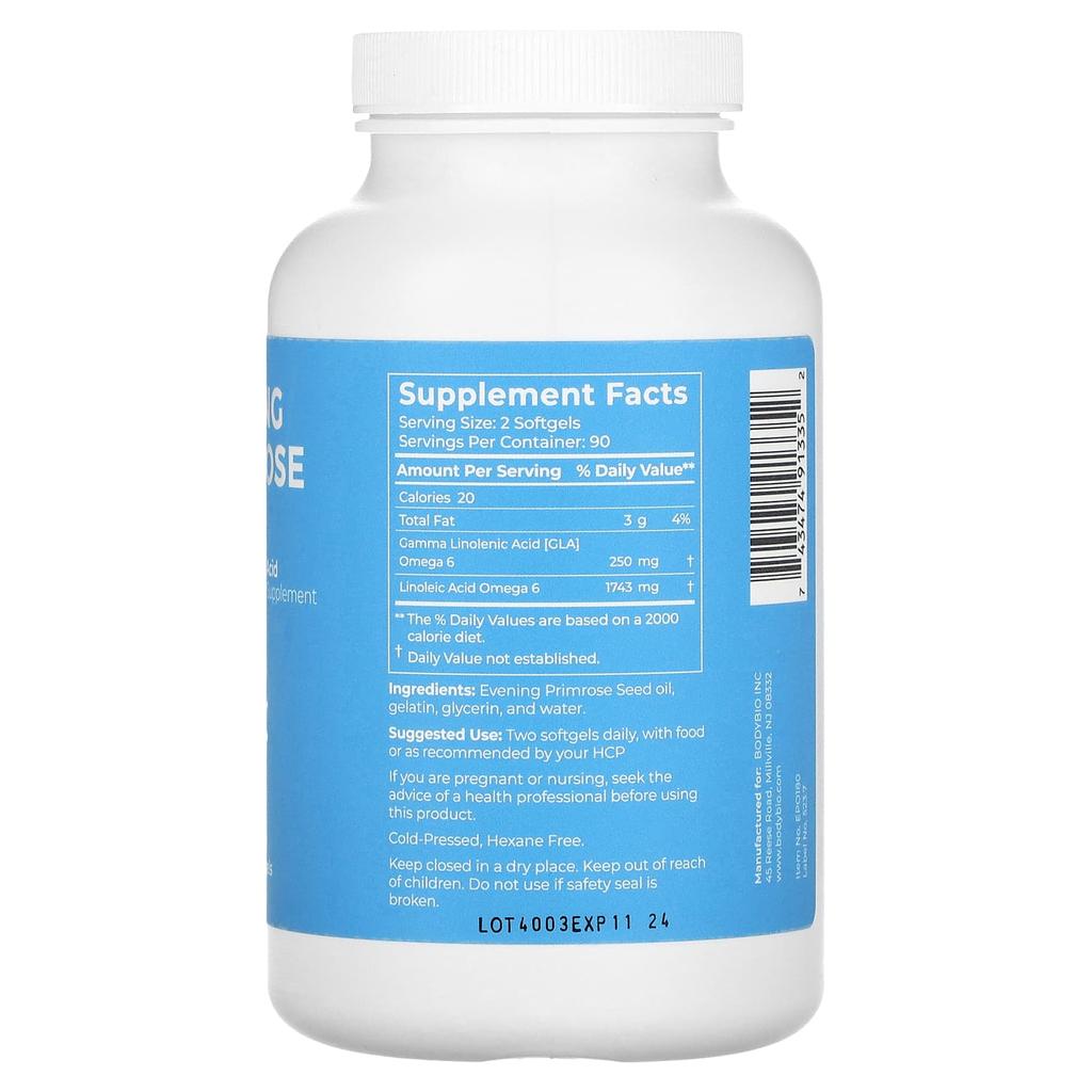 Evening Primrose Oil, Non-GMO Softgels, 180 Tablets
