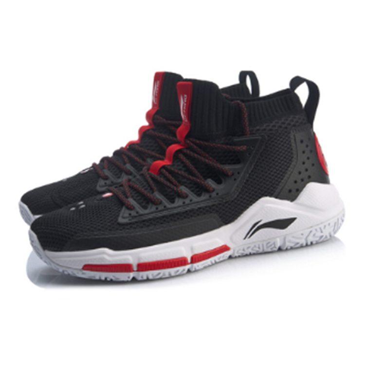 Li Ning Wade Collection Амортизирующие износостойкие высокие мужские баскетбольные кроссовки Красный Черный ABAP027-2