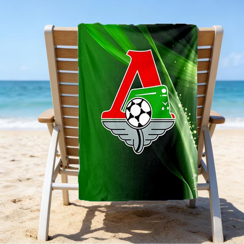 Green And Red Soccer Emblem Printed Beach Towel, Super Soft Microfiber, Perfect Gift Birthday, for Pool, Beach, Travel, for family and friends