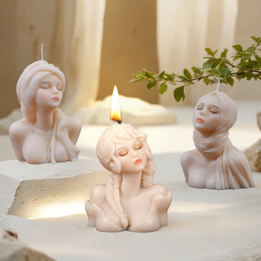 3D Дамская свеча силиконовая форма DIY Милый портрет девушки для дома свеча ручной работы гипсовая форма W3B3
