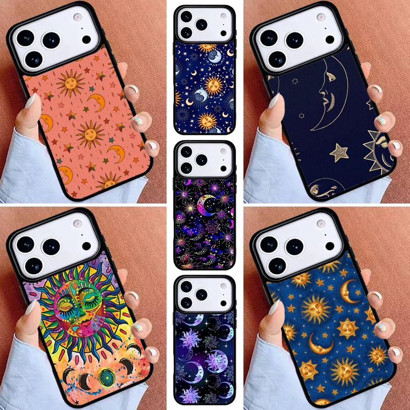 Чехол для телефона "Солнце, Луна и Звезды" для iPhone 17ProMax 12 13 14 15 16e 17 Pro Max Plus Air Cover
