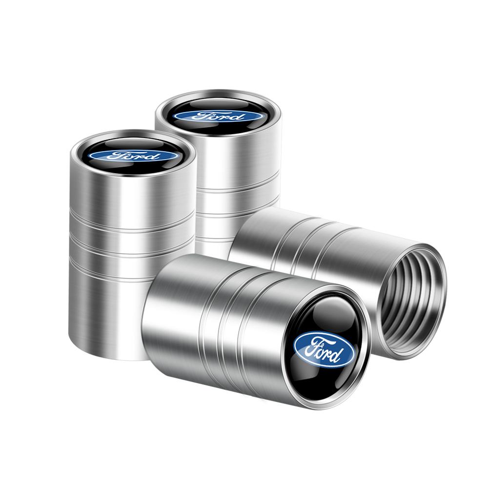 4Pcs Car Accessories Metal Alloy Tire Valve Tyre Stem Air Caps For Ford Ecosport Transit Escort Focus Kuga Tierra Fiesta Shelby